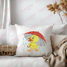 Little Duck Holding Umbrella Embroidery Design
