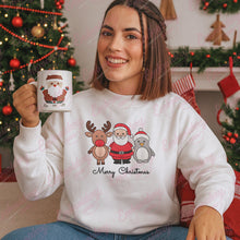 Santa Reindeer And Penguin Christmas Embroidery Design