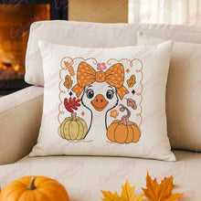 Autumn Goose With Pumpkins Thanksgiving Embroidery Design
