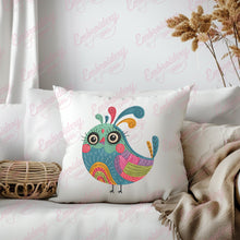 Elegant Colorful Bird Embroidery Design