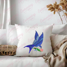 Blue Bird Flying Embroidery Design