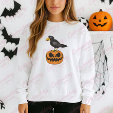 Crow On Halloween Pumpkin Embroidery Design