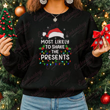 Most Likely To Shake The Presents Christmas Embroidery Design