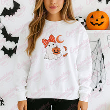 Adorable Ghost With Pumpkin Halloween Embroidery Design