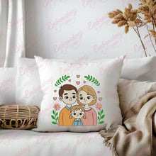 Cute Happy Family Machine Embroidery Design