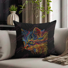 Colorful Cat LinArt Embroidery Design