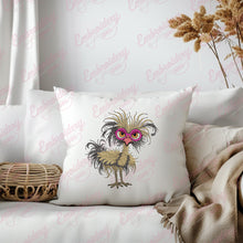 Funny Crazy Ostrich Embroidery Design