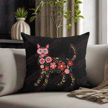 Floral Cat Embroidery Design