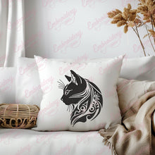 Floral Cat Face Embroidery Design