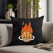Flaming Basketball Patch Embroidery Design