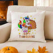 Unicorn And Turkey Happy Thanksgiving Embroidery Design