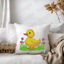 Cute Standing Duck In Green Grass Embroidery Design