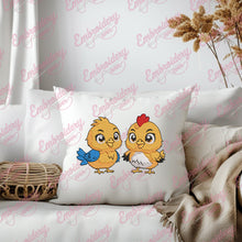 Two Cute Chickens Machine Embroidery Design