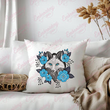 Floral Fox Embroidery Design