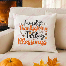 Family Thanksgiving Turkey Blessings Embroidery Design