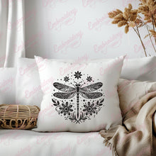 Floral Dragonfly Embroidery Design
