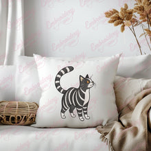 Striped Tabby Cat Embroidery Design