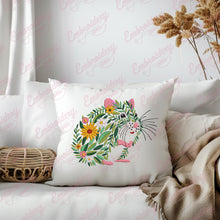 Colorful Botanical Hamster Embroidery Design