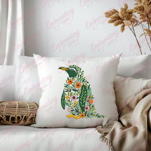 Beautiful Floral Penguin Embroidery Design