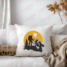 Hiker Admiring Sunset Hiking Embroidery Design