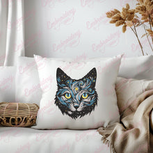Starry Night Cat Face Embroidery Design