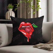 Woman Lips With Cherry Embroidery Design