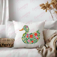 Beautiful Floral Duck Embroidery Design