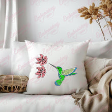 Hummingbird And Flowers Embroidery Design