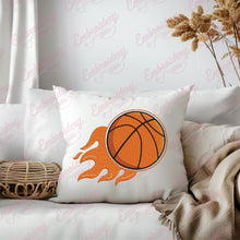 Basketball Flames Embroidery Design