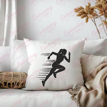 Woman Running Hoop Embroidery Design