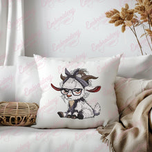 Goat Wearing Glasses And Bandana Embroidery Design