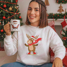 Christmas Moose Skating Embroidery Design