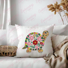Flower Turtle Embroidery Design