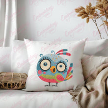 Cute Colorful Owl Bird Machine Embroidery Design