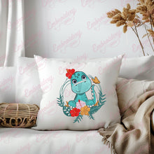 Dinosaur With Flower Machine Embroidery Design