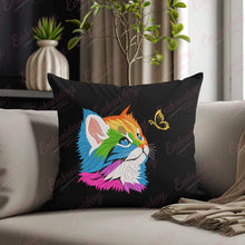 Rainbow Cat Butterfly Embroidery Design