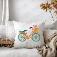 Bicycle & Flower Basket Embroidery Design