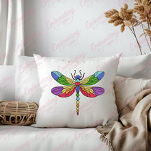 Colorful Dragonfly Embroidery Design