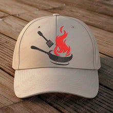 Frying Pan With Fire Cooking Kitchen Embroidery Design