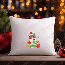 Christmas Bear In Stocking Embroidery Design
