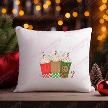 Christmas Coffee Cups Embroidery Design