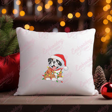 Christmas Bulldog With Light Embroidery Design