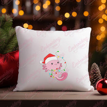 Axolotl Christmas Lights Embroidery Design