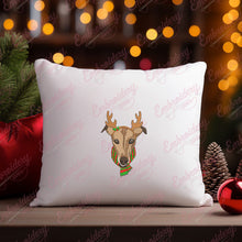 Greyhound Reindeer Christmas Embroidery Design