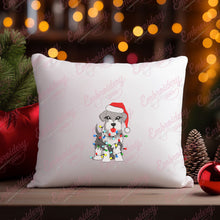Christmas Schnauzer With Lights Embroidery Design