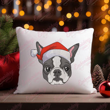 Christmas Boston Terrier Embroidery Design