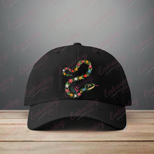 Floral Snake Embroidery Design