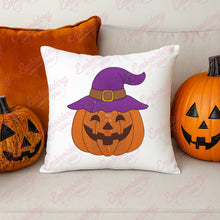 Halloween Pumpkin With Witch Hat Embroidery Design