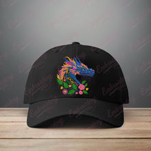 Tropical Leaves And Flowers Dragon Embroidery Design