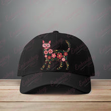 Floral Cat Embroidery Design